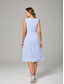 abordables Ensembles de robes pour maman-Deux Pièces Ligne A Mi-long Robe d'invité de mariage Robe de Mère de Mariée  Sans manches Col Rond Élégant robe demoiselle d honneur Fête de mariage Chiffon Dentelle Robes avec Veste avec Plis