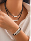 abordables Collier pour femme-Ensemble collier et bracelet bohème en alliage pour femme, bijoux superposés tendance pour les vacances à la plage, les tenues de villégiature, les looks d'été décontractés et la mode de tous les jours