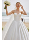 baratos Vestidos de Casamento-Vestidos de noiva Linha A Decote Princesa Sem Alças Sem Manga Cauda Corte Cetim Vestidos de noiva Com Cor Única
