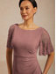 abordables Vestido Sencillo-Mujer Vestido maxi Vestido de una línea vestidos cintura imperio Elegante Mangas anchas Invitado a la boda Fiesta de Cóctel Con Cuentas Brillantes Embellecido Ajuste regular Color sólido Manga Corta