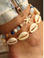 economico Bracciale da donna-Set di cavigliere da donna in stile bohémien con conchiglie e ciondoli a stella, a doppio strato, lunghezza regolabile, perfette per le vacanze al mare, l'uso quotidiano e come accessori estivi.