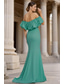 preiswerte Meerjungfrau Abendkleider-Meerjungfrauenschnitt Bodenlang Abendkleid Abendkleid Elegant Ärmellos Schulterfrei Abschlussball Formell Taft Rückenfrei mit Rüschen