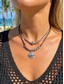ieftine Colier de damă-Colier cu pandantiv dublu din aliaj boho pentru femei, choker cu farmec în stil multifuncțional pentru vacanță la plajă, stațiune de vară și ținute casual de zi cu zi