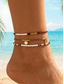 cheap Women's Bracelet-Women's Bohemian Beaded Alloy Anklet Set, 3-Piece, Adjustable, Perfect for Beach Vacation, Summer Travel and Everyday Casual Wear