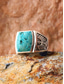 billige Menns smykker-Herre bohemsk ring i legering og turkis, vintage statement-signetring i flere størrelser for strandferie, uformelle sommerantrekk og hverdagsbruk