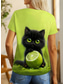 preiswerte Tiere T-Shirt-Ostern Damen T Shirt Druck Grafik Tiermotiv Cartoon Mode Stilvoll Klassisch Kurzarm Rundhalsausschnitt Normale Oberteile Lässig Täglich Wochenende Blau Hellgrün Orange Sommer Frühling