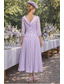 abordables Longitud a la altura del tobillo-Funda Columna Vestido Midi Vestido de Fiesta Vestido Cóctel Vestido Invitada Boda Vestido de Madrina Manga 3/4 Camiseta con cuello redondo Fiesta Dulce Invitado a la boda Semi-formal Gasa Encaje con