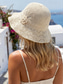 billige Damehatter-Dame bohemsk sommerhatt, pustende polyester, 3D-blomsterdekorasjon, flerfarget, solhatt med bred brem for strandferie, daglig fritidsbruk
