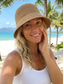 abordables Chapeaux pour femmes-Bob bohème tissé pour femme, chapeau de soleil pliable en polyester respirant, disponible en plusieurs couleurs, idéal pour les vacances à la plage, le quotidien, les voyages et les séjours estivaux.