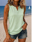 economico Camicie-Per donna Camicia Blusa con texture Top estivi Semplice Elegante Classico Senza Maniche Scollo a V Henley Top Regolari Casuale Bianco Verde chiaro Viola chiaro Azzurro Estate Primavera