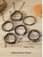 economico Gioielli da uomo-Set di bracciali da uomo in stile bohémien, 6 pezzi, lunghezza regolabile, in lega, guscio di cocco &amp;Materiali misti legno, perfetti per le vacanze al mare e per l'uso quotidiano informale.