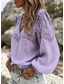 billiga Konst &amp; Design Blusar-Dam Skjorta Boho skjorta Mönster Blommig Grafisk Paisley Elegant bohemliv Semester Långärmad V-hals Långa toppar Ledigt Dagligen Helgdag Ljusgrön Ljuslila Orange Sommar Vår