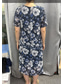 baratos Vestido Simples-Mulheres Vestido midi Vestido de turno Elegante Diário Convidado do casamento Normal Floral Gráfico Manga Curta Gola Redonda Azul Marinha