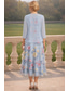 voordelige Jurkensets voor mama-Tweedelig A-lijn Tot de enkel Bruiloft gast jurk Moeder van de bruid jurk 3/4 mouw Strakke ronde hals Elegant minimalistische Casual Formeel Semi formeel Chiffon Organza Jacquard Wrap inbegrepen met