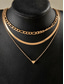 cheap Women's Necklace-Women's Alloy Layered Heart Pendant Necklace Set, Gold Silver Multi Chain Choker Necklace for Beach Vacation, Daily Casual Wear, Travel and Minimalist Fashion Styling