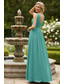 preiswerte Brautjungfernkleider-A-Linie Brautjungfernkleid Crossfront-Ausschnitt Ärmellos Elegant Bodenlang Chiffon mit Geteilter Vorderteil / Einfarbig