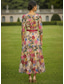 billige Ankellengde-A-linje Kjoler Ankellengde Festkjole Cocktail Kjole Kjole til brudens mor 3/4 ermer Crew-hals Elegant Årgang Formell Bryllupsgjest Ferie Chiffon Tyll med Broderi Appliqué Blomst