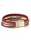 abordables Bracelet pour femme-Bracelet magnétique bohème pour femme en similicuir, plusieurs couleurs, parfait pour les vacances à la plage, le quotidien et un look bohème tendance.