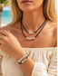 abordables Collier pour femme-Ensemble collier et bracelet bohème en alliage pour femme, bijoux superposés tendance pour les vacances à la plage, les tenues de villégiature, les looks d'été décontractés et la mode de tous les jours