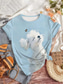 voordelige Dieren thee-Dames T-shirt Afdrukken Grafisch dier Hond Vintage Stijlvol Klassiek Korte mouw Strakke ronde hals V-hals Normale tops Casual Dagelijks blauw Wit / blauw Zwart Geel Khaki Zomer Lente