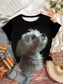 preiswerte Tiere T-Shirt-Ostern Damen T Shirt Druck Grafik Tiermotiv Cartoon Mode Stilvoll Klassisch Kurzarm Rundhalsausschnitt Normale Oberteile Lässig Täglich Wochenende Blau Hell Beige Schwarz Rosa Purpur Sommer Frühling