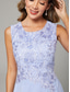 abordables Ensembles de robes pour maman-Deux Pièces Ligne A Mi-long Robe d'invité de mariage Robe de Mère de Mariée  Sans manches Col Rond Élégant robe demoiselle d honneur Fête de mariage Chiffon Dentelle Robes avec Veste avec Plis