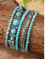 cheap Women's Bracelet-Women's Bohemian Turquoise Bracelet Set, Layered Beaded Statement Wrist Jewelry for Beach Vacation, Resort Wear, Casual Summer Outfits and Everyday Boho Styling