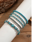 cheap Women's Bracelet-Women's Bohemian Turquoise Bracelet Set, Layered Beaded Statement Wrist Jewelry for Beach Vacation, Resort Wear, Casual Summer Outfits and Everyday Boho Styling