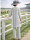 abordables Costumes-pantalons pour maman-Ensemble pantalon combinaison 3 pièces robe de mariée invité au mariage longueur de sol robe mère de la mariée sans manches manches longues décolleté bateau élégante vintage simple formelle invité au