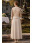 ieftine Seturi de rochii pentru mama-Două Piese Linia -A Costum rochie Lungime Gleznă Rochie pentru invitata de nunta Larg Rochie Mama Miresei Fără manșon Lungime Manșon 3/4 Bateau Elegant Simplu Impodobit Oficial Invitat la nunta Șifon