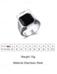 abordables Joyas para hombres-Anillo bohemio de acero inoxidable con piedra natural para hombre, anillo de sello llamativo de varios tamaños para uso diario informal, vacaciones en la playa y estilo resort.