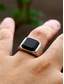 abordables Joyas para hombres-Anillo bohemio de acero inoxidable con piedra natural para hombre, anillo de sello llamativo de varios tamaños para uso diario informal, vacaciones en la playa y estilo resort.