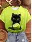 preiswerte Tiere T-Shirt-Ostern Damen T Shirt Druck Grafik Tiermotiv Cartoon Mode Stilvoll Klassisch Kurzarm Rundhalsausschnitt Normale Oberteile Lässig Täglich Wochenende Blau Hellgrün Orange Sommer Frühling