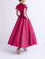 abordables Robes de cocktail-Ligne A Longueur thé Robes de Cocktail Robes de soirée Robes pour invités de mariage Élégant Sans manches Col en V Cocktail Poche Satin avec Noeud(s)