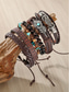 economico Gioielli da uomo-Set di bracciali da uomo in stile bohémien, 6 pezzi, lunghezza regolabile, in lega, guscio di cocco &amp;Materiali misti legno, perfetti per le vacanze al mare e per l'uso quotidiano informale.