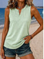 economico Camicie-Per donna Camicia Blusa con texture Top estivi Semplice Elegante Classico Senza Maniche Scollo a V Henley Top Regolari Casuale Bianco Verde chiaro Viola chiaro Azzurro Estate Primavera