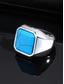 abordables Joyas para hombres-Anillo bohemio de acero inoxidable con piedra natural para hombre, anillo de sello llamativo de varios tamaños para uso diario informal, vacaciones en la playa y estilo resort.