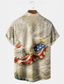 cheap Flag pattern-Men's 250th Anniversary Patriotic Eagle American Flag Hawaiian Shirt Short Sleeve Button Down Summer Vacation Beach Top