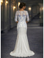 ieftine Rochii de seară sirenă-Trompetă  Sirenă Lungime Podea Rochii de seara Rochie formală Elegant Floral Manșon Jumate Stil Nautic Nuntă Oficial Dantelă Satin întins cu Pliuri Broderie Aplică