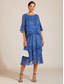 cheap Chiffon Skirts-Women's Elegant Midi Mid Waist Skirts Floral Layered Elastic Waistband Illusion Lace Stretchy Daily Valentine's Day Wedgewood Summer