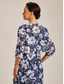 abordables Blouses Florales-Femmes Hauts Élégants Fleuri Graphique Élégant Vacances Manche 3/4 Col en V Hauts courts Mariage à la plage Occasionnel robe demoiselle d honneur bleu marine Été Printemps Automne