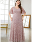preiswerte Semi-formal / Cocktail-Übergrößenkleid Mutter der Braut Kurvenkleid Elegantes V-Ausschnitt Bodenlang Spitze Kurzarm mit Spitze