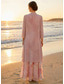 voordelige Jurkensets voor mama-Tweedelig A-lijn Tot de grond Bruiloft gast jurk Moeder van de bruid jurk 3/4 mouw Ronde hals Elegant Eenvoudig minimalistische Formeel Semi formeel Folie Chiffon met Bloemenprint Geplooid