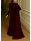 billiga Ballgowns för kvällsbruk-Åtsmitande Golvlång Balklänning med kappa Kvälls klänningar Formell klädsel Elegant Långärmad Hög krage Bröllop Formell Sammet med Plisserat