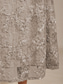 cheap Floral Dress-Women's Maxi Dress A Line Dress Elegant Evening Party Lace up Sequins Floral Short Sleeve Crew Neck Light Grey