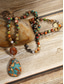 cheap Women's Necklace-Women's Natural Multi-Color Stone Necklace with Teardrop Pendant – Handmade Bohemian Jewelry for Women, Casual, Garden Party and Vacation Style