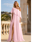 cheap Long Dresses &amp; Gowns-A-Line Floor Length Prom Dresses Elegant Sleeveless One Shoulder Formal Wedding Guest Stretch Chiffon with Ruffles Slit