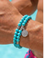 abordables Joyas para hombres-Conjunto de pulseras boho turquesas para hombre - 2 pulseras con dije de árbol de la vida y cuentas, aleación étnica &amp;Joyería apilable de piedra natural para viajes y vacaciones. &amp;ropa informal de uso