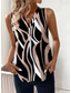 cheap Graphic Tank-Women's Tank Top Graphic Geometric Abstract Elegant Vintage Stylish Sleeveless V Neck Crop Tops Beach Wedding Casual Daily Blue White / Black White Light Green Brown Summer Spring