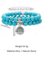abordables Joyas para hombres-Conjunto de pulseras boho turquesas para hombre - 2 pulseras con dije de árbol de la vida y cuentas, aleación étnica &amp;Joyería apilable de piedra natural para viajes y vacaciones. &amp;ropa informal de uso
